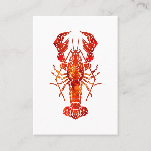 Red polygonal lobster place card (Front)