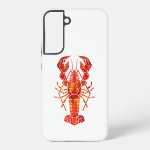 Red polygonal lobster samsung galaxy case
