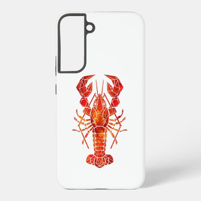 Red polygonal lobster samsung galaxy s22+ case (Back)