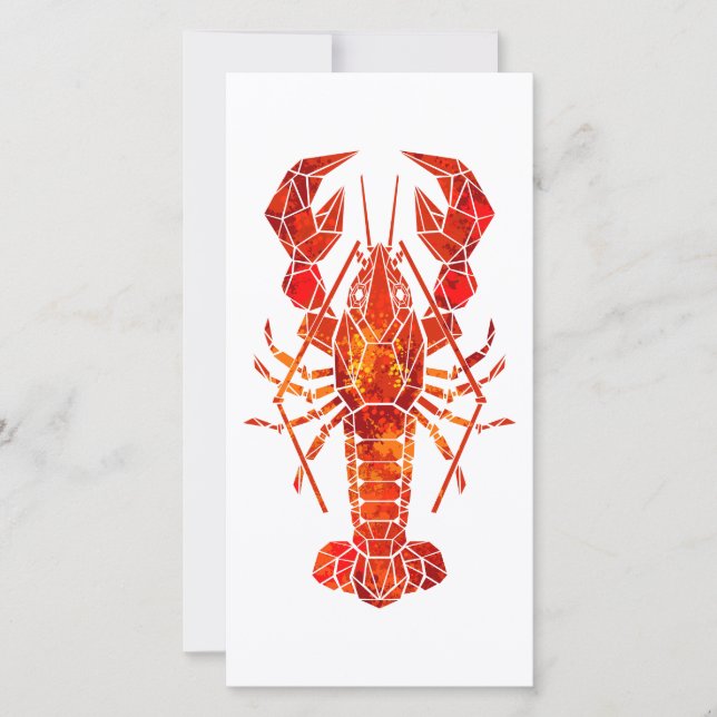 Red polygonal lobster save the date (Front)