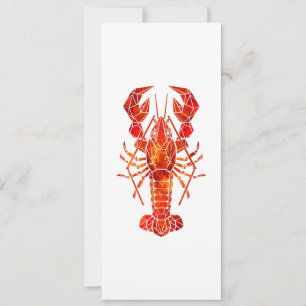 Red polygonal lobster save the date