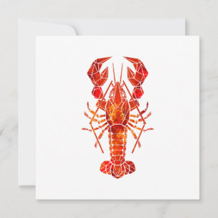 Red polygonal lobster thank you card