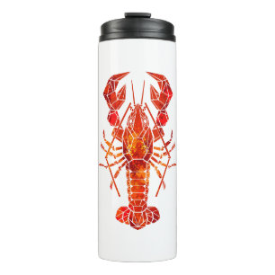 Red polygonal lobster thermal tumbler