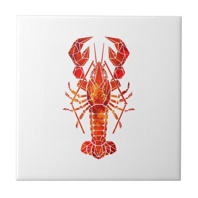 Red polygonal lobster tile (Front)