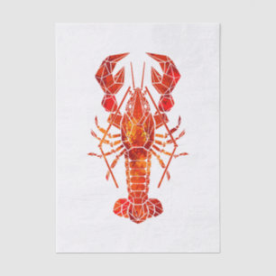 Red polygonal lobster tissue paper
