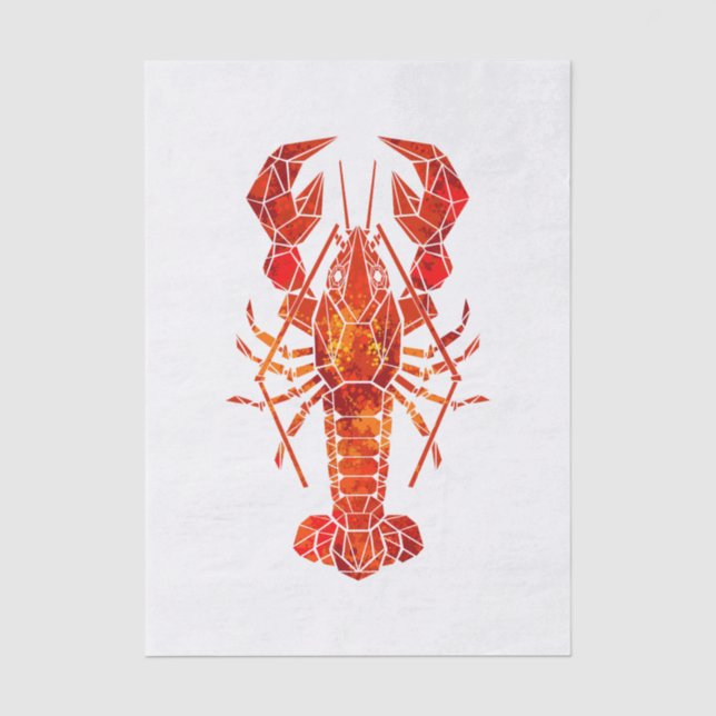 Red polygonal lobster tissue paper (Front)