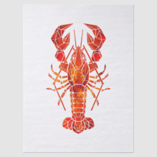 Red polygonal lobster tissue paper