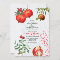 Red Pomegranate Botanical Mediterranean Wedding