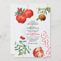 Red Pomegranate Botanical Mediterranean Wedding
