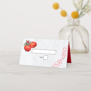 Red Pomegranate Botanical Mediterranean Wedding  Place Card