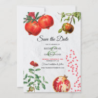Red Pomegranate Botanical Mediterranean Wedding