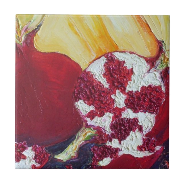 Red Pomegranates Tile (Front)
