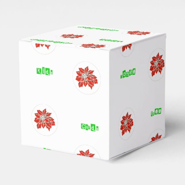 Red Ponsettia Flower Gift Box (Front Side)