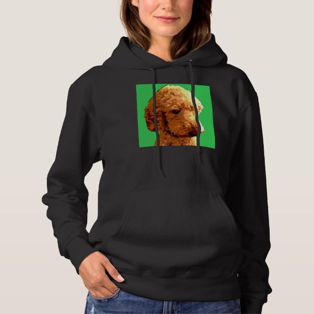 Red Poodle Green Hoodie (Front)