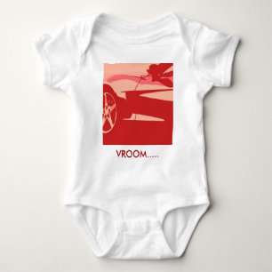 Red Pop Art Corvette Baby Bodysuit