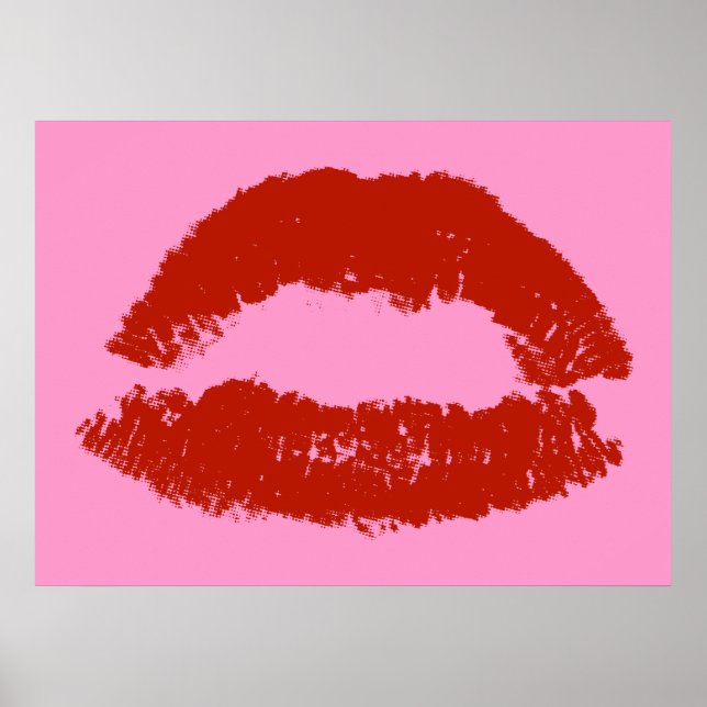 Red Pop Art Lips Poster (Front)