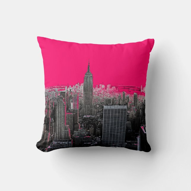 Red Pop Art New York City Cushion (Front)