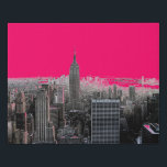 Red Pop Art New York City Faux Canvas Print<br><div class="desc">Red - Black & White New York City - Manhattan Skyscrapers Digital Art Image</div>