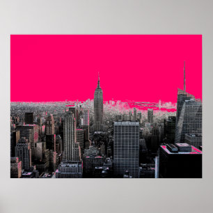 Red Pop Art New York City Poster Print