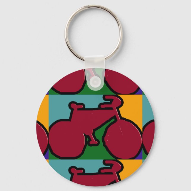 red pop bike silhouette key ring (Front)