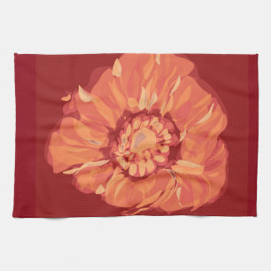 red poppie tea towel