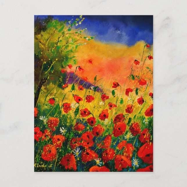 red poppies 45 postcard (Front)