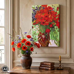 Red Poppies and Daisies by Vincent van Gogh Canvas Print