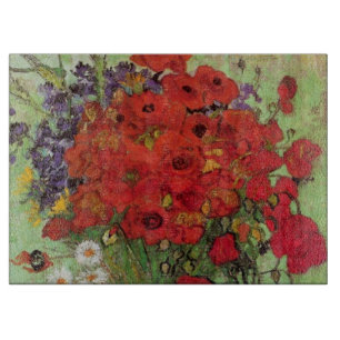 Red Poppies and Daisies by Vincent van Gogh Cutting Board