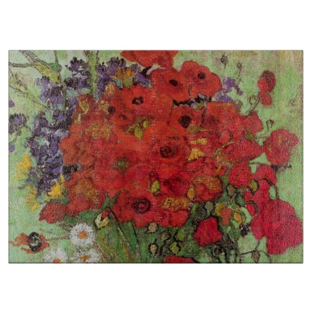 Red Poppies and Daisies by Vincent van Gogh Cutting Board (Front)