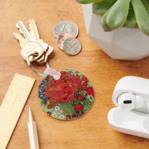 Red Poppies and Daisies by Vincent van Gogh Key Ring