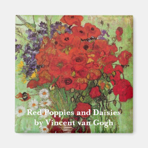 Red Poppies and Daisies by Vincent van Gogh Magnet