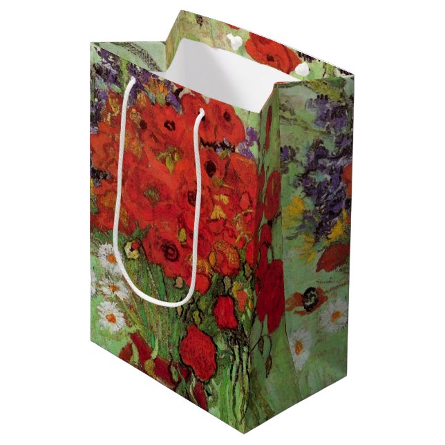Red Poppies and Daisies by Vincent van Gogh Medium Gift Bag (Front Angled)