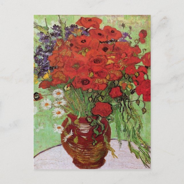 Red Poppies and Daisies By Vincent Van Gogh Postcard (Front)