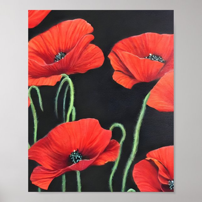Red Poppies art painting  Poster (Front)