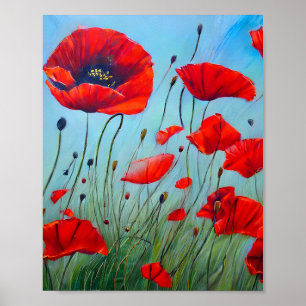 Red Poppies  Art  Poster