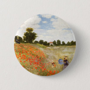 Red Poppies Blooming - Claude Monet 6 Cm Round Badge