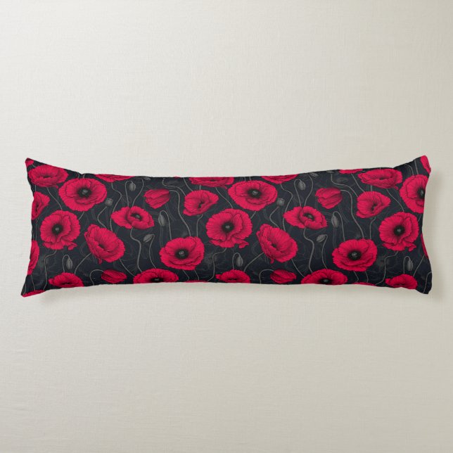Red Poppies Body Cushion (Front)