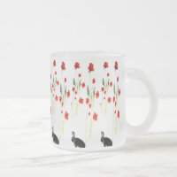 Red Poppies Bunny Rabbit Floral