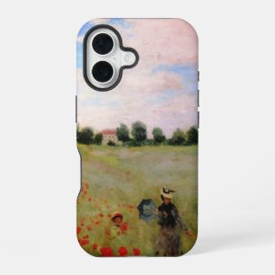 Red Poppies by Monet - Poppy Field Parasol Woman iPhone 16 Case