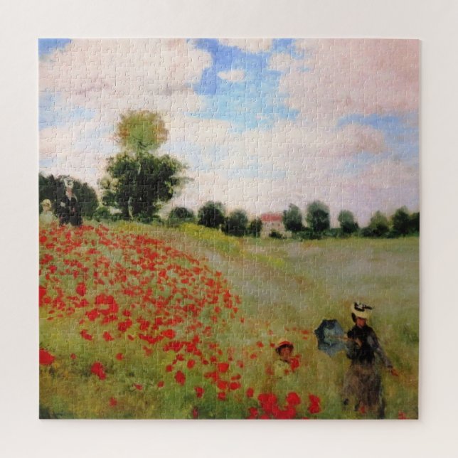 Red Poppies by Monet - Poppy Field Parasol Woman Jigsaw Puzzle (Vertical)