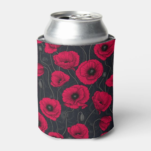 Red Poppies Can Cooler (Can Front)