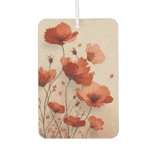 Red poppies. car air freshener