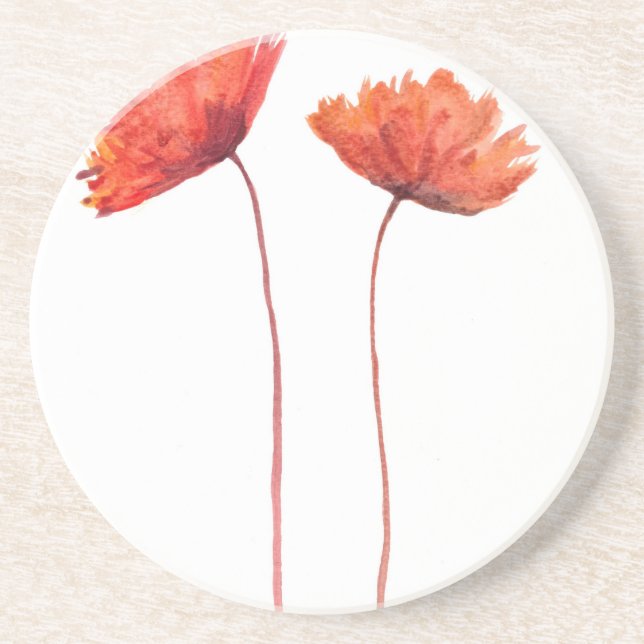 Red poppies coaster (Front)