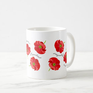 Red poppies coffee mug