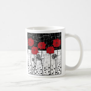 Red poppies coffee mug