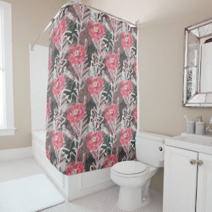 Red poppies.Colourful floral print. Shower Curtain