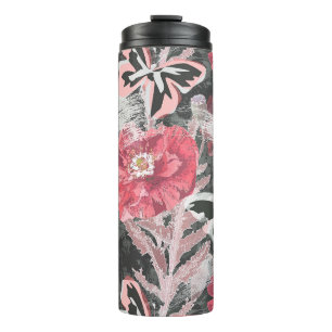 Red poppies.Colourful floral print. Thermal Tumbler