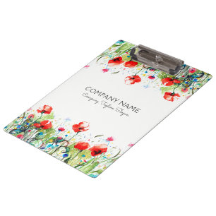 Red Poppies & Colourful Flowers Clipboard