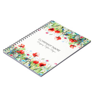 Red Poppies & Colourful Flowers Notebook