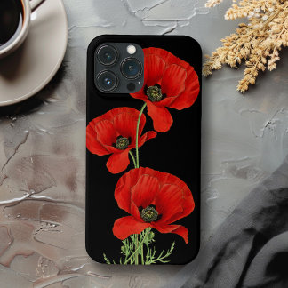 Red Poppies Colourful Vintage Botanical iPhone 13 Pro Max Case